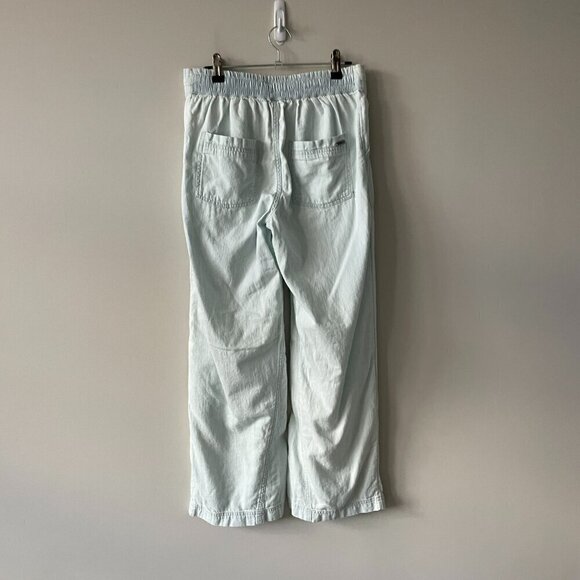 PrAna Podium Wide Leg Drawcord Mid Rise Casual Pull On Pants Light Blue Small - Picture 3 of 9